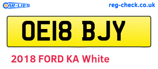 OE18BJY are the vehicle registration plates.