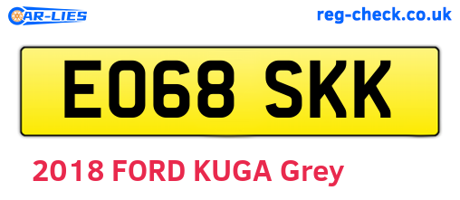 EO68SKK are the vehicle registration plates.
