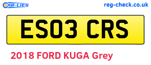 ES03CRS are the vehicle registration plates.
