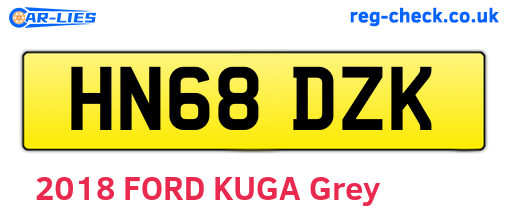 HN68DZK are the vehicle registration plates.