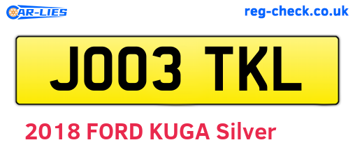 JO03TKL are the vehicle registration plates.