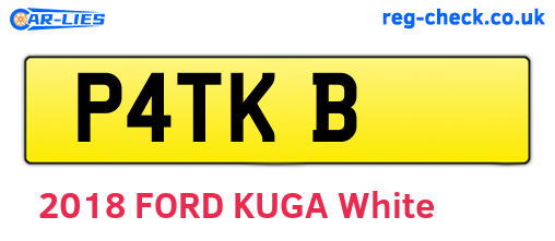 P4TKB are the vehicle registration plates.