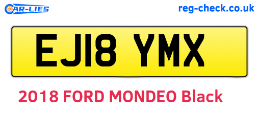 EJ18YMX are the vehicle registration plates.