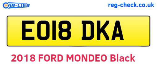 EO18DKA are the vehicle registration plates.