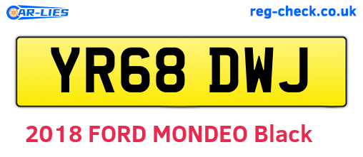 YR68DWJ are the vehicle registration plates.