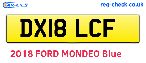 DX18LCF are the vehicle registration plates.