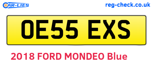 OE55EXS are the vehicle registration plates.