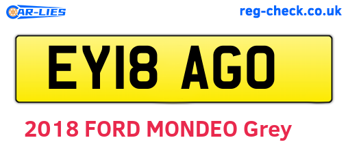 EY18AGO are the vehicle registration plates.