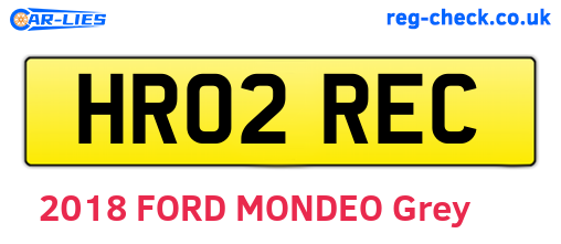 HR02REC are the vehicle registration plates.