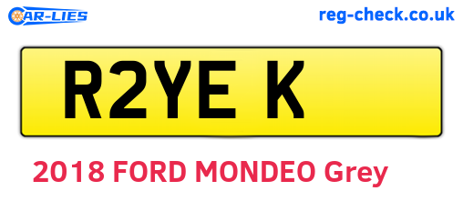 R2YEK are the vehicle registration plates.