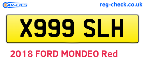 X999SLH are the vehicle registration plates.