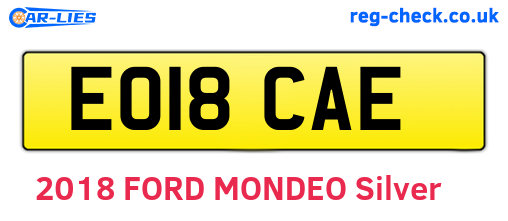 EO18CAE are the vehicle registration plates.