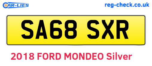 SA68SXR are the vehicle registration plates.