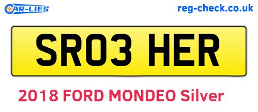 SR03HER are the vehicle registration plates.