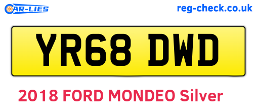 YR68DWD are the vehicle registration plates.