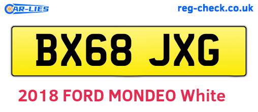 BX68JXG are the vehicle registration plates.