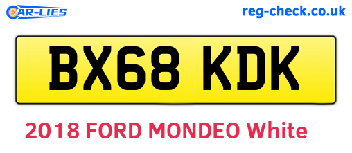 BX68KDK are the vehicle registration plates.