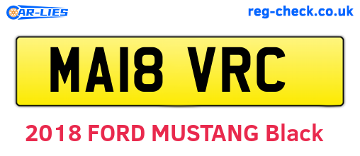 MA18VRC are the vehicle registration plates.