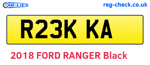 R23KKA are the vehicle registration plates.