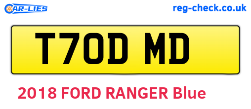 T70DMD are the vehicle registration plates.