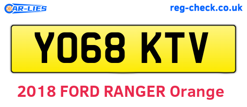 YO68KTV are the vehicle registration plates.