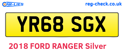 YR68SGX are the vehicle registration plates.