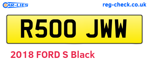 R500JWW are the vehicle registration plates.