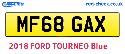 MF68GAX are the vehicle registration plates.