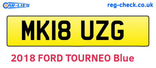 MK18UZG are the vehicle registration plates.