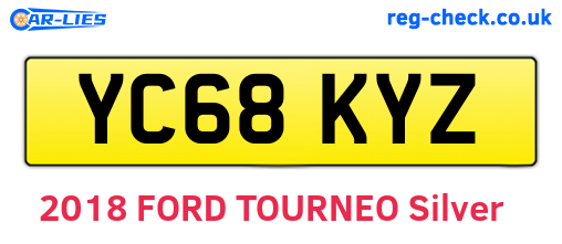 YC68KYZ are the vehicle registration plates.