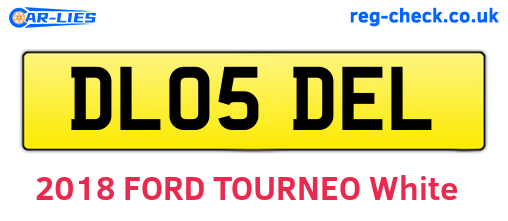 DL05DEL are the vehicle registration plates.
