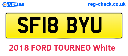 SF18BYU are the vehicle registration plates.