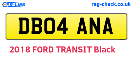 DB04ANA are the vehicle registration plates.