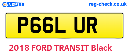 P66LUR are the vehicle registration plates.