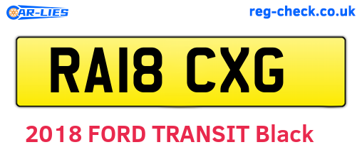 RA18CXG are the vehicle registration plates.