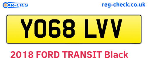 YO68LVV are the vehicle registration plates.