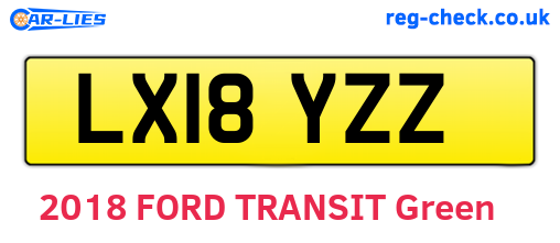 LX18YZZ are the vehicle registration plates.