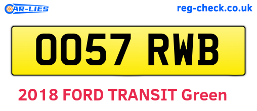 OO57RWB are the vehicle registration plates.