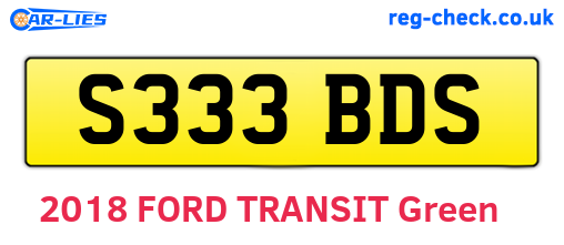 S333BDS are the vehicle registration plates.