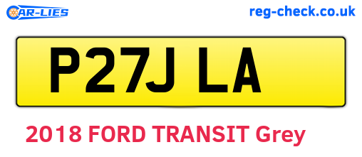 P27JLA are the vehicle registration plates.