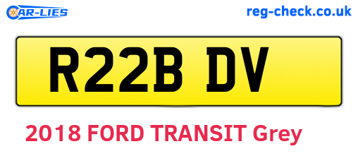 R22BDV are the vehicle registration plates.