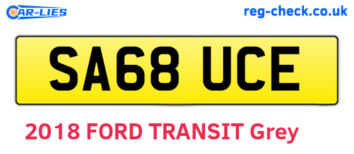 SA68UCE are the vehicle registration plates.