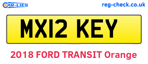MX12KEY are the vehicle registration plates.