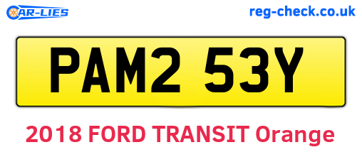 PAM253Y are the vehicle registration plates.