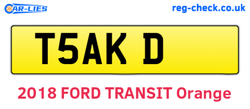 T5AKD are the vehicle registration plates.