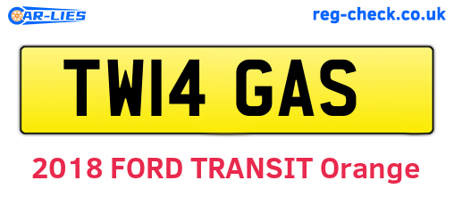TW14GAS are the vehicle registration plates.