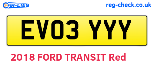 EV03YYY are the vehicle registration plates.