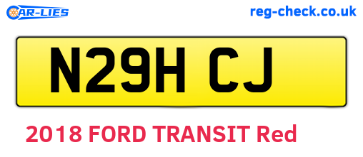 N29HCJ are the vehicle registration plates.