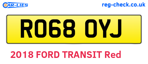 RO68OYJ are the vehicle registration plates.