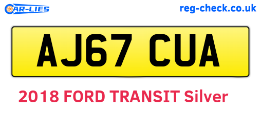 AJ67CUA are the vehicle registration plates.